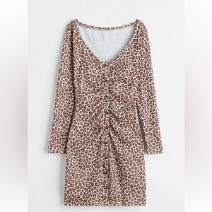 H&M leopard button-front mini dress